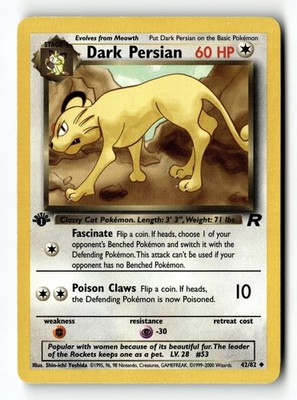 Pokemon Karte Dark Persian 1. Edition LP Team Rocket 42/82