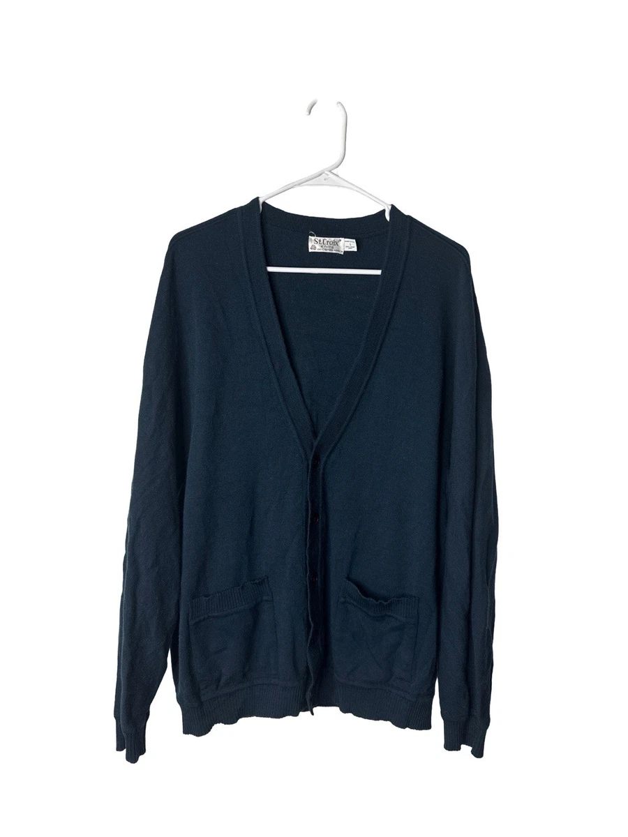 80s 【USA製】St.Croixセントクロイウールカーディガン ブラックXL St. Croix Cardigans for Men for sale | eBay