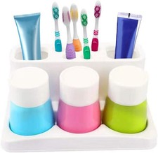 Toothbrush Holder 5 Hole Tootaste Stand Bathroom Organizer Rinse cups