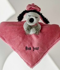 Pink Poodle Lovey Toy Baby Security Blanket