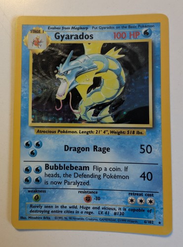 Pokémon Gyrados (6/102) Holo Card Base Set Unlimited.