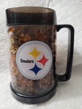 Pittsburgh Steelers Plastic Freezer Mug 8" high (16 OZ?) Black top rim and base