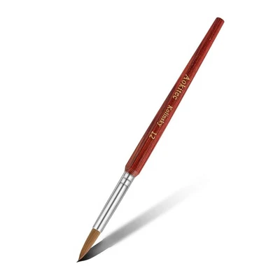 AOKITEC Acryl Pinsel für Nägel #12 Sable Kolinsky Nagelpinsel für Acrylnägel Zobelhaar A