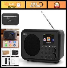 Wi-Fi FM Radio  Bluetooth Speaker, 2.4  Color Display, USB Playback, Dual Alarm