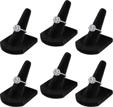 Black Velvet Ring Holder, Finger-Shaped Display Stands, 6 Pack  Arrange 6 Indiv