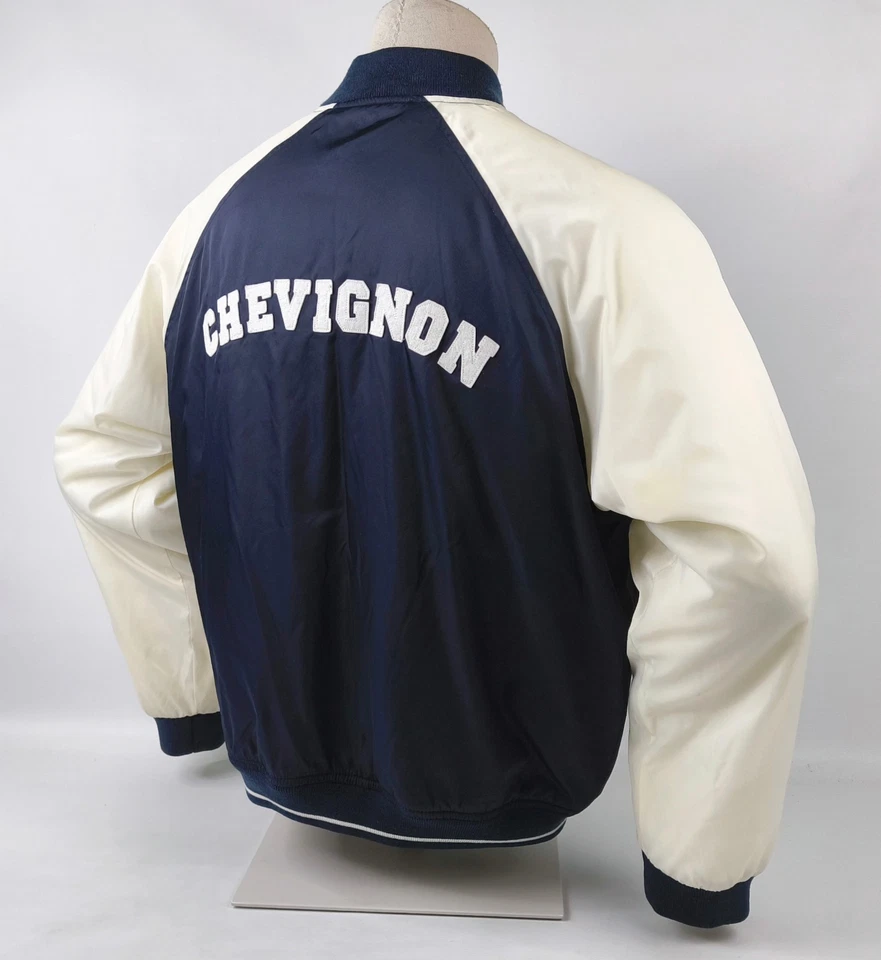 Chevignon Jacke dunkelblau /natur Gr. XL Baseball College großes Rückenlogo - Bild 2 von 4