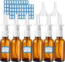 10 Pcs Nasal Spray Bottle, 30ML/1oz 6 Pcs Glass Nose Spray Bottle Empty, Fine Mi