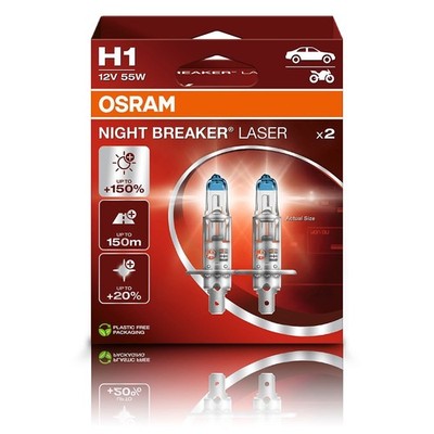 OSRAM NIGHT BREAKER  LASER H1 NEXT GENERATION HALOGEN SCHEINWERFERLAMPE 12V
