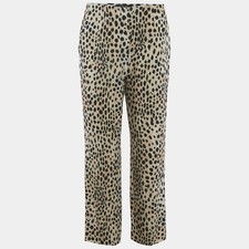 Just Cavalli Black Leopard Jersey Trousers M