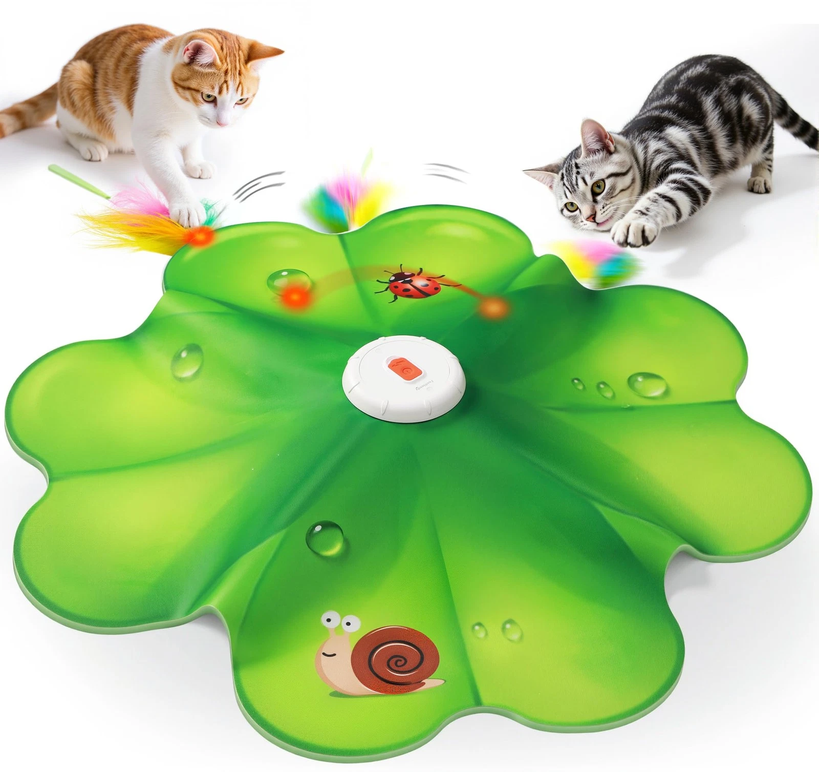 FEELNEEDY Rechargeable Cat Toys, 2 in 1 Hide and Seek Game Interactive Cat To...