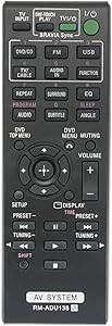 RM-ADU138 RM-ADU101 Ersatzfernbedienung fur Sony DVD Receiver System HBD-TZ140