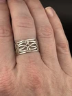 Wide Open Work Thai Scroll Knot Sterling Silver VTG Band Size 7