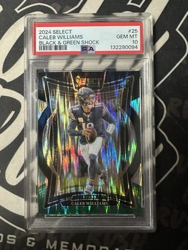 CALEB WILLIAMS 2024 SELECT CONCOURSE ROOKIE BLACK GREEN SHOCK PSA 10 🥶🏈