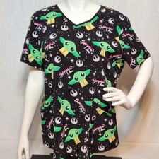 Baby Yoda Scrubs Top Adorable I Am XL