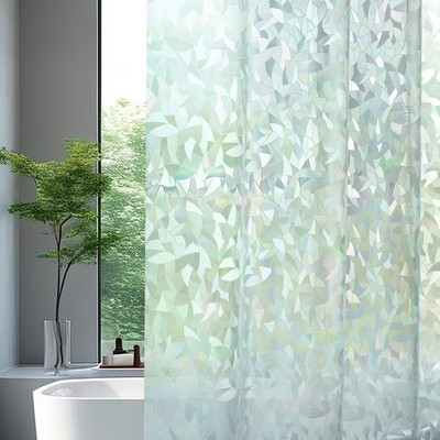 AooHome Long Shower Curtain Liner - EVA 3D Decals Stained Glass Pat... Fast Ship