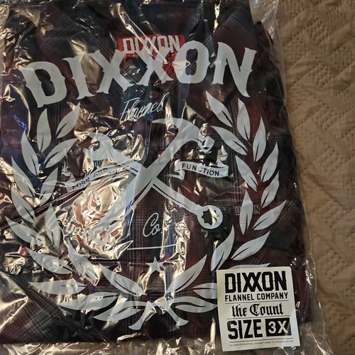 NEW Dixxon The Count Men's Long Sleeve Flannel Size 3XL Red Black Gray Pearl video thumbnail