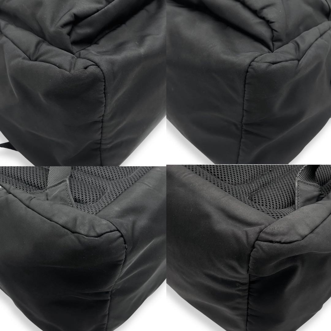 Condition PRADA Triangle Logo Nylon Backpack Black 683 from japan thumbnail 5