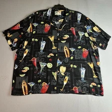 Vintage Paradise Found Men’s 3XL Hawaiian Shirt Happy Hour Cocktail Tiki Bar