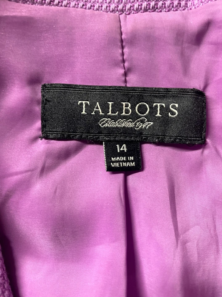 Blazer Traje Talbots Mujer Púrpura Muesca Única Solapa Un Botón Talla 14 Foto 3 de 4