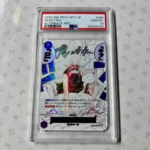 Gear 2 OP11-080 PSA 10 Luffy A Fist of Divine Speed One Piece Manga Event