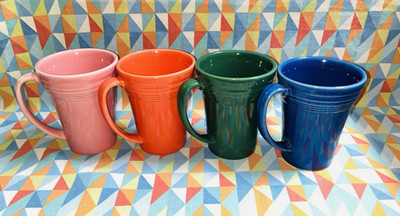 NEW set of 4 FIESTA LATTE bistro MUG 18 oz mixed colors FIESTAWARE Ships Free