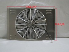 24 X 17 Universal Radiator Fan Shroud And 16 Chrome Plastic Fan 2600cfm