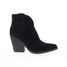 Dingo Flannie DI-342 Womens Black Suede Slip On Ankle & Booties Boots