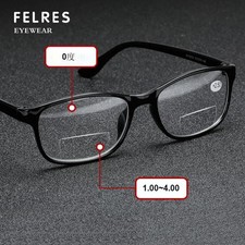 Bifocal Clear Lens Square Reading Glasses For Men Women Fashion Glasses New
