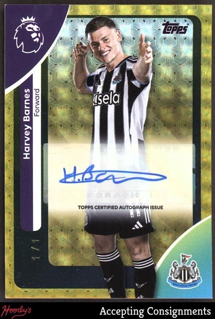 2025-26 Topps English Premier League Foilfractor Harvey Barnes AUTO 1/1