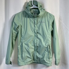 Columbia Sportswear Mint Green Hooded Zip-up Nylon Jacket Girls sz M