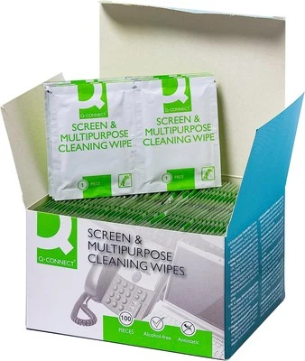 Q-CONNECT Q Connect Screen and Multi-Purpose Wipes (Pack of 100) 100 count 1)