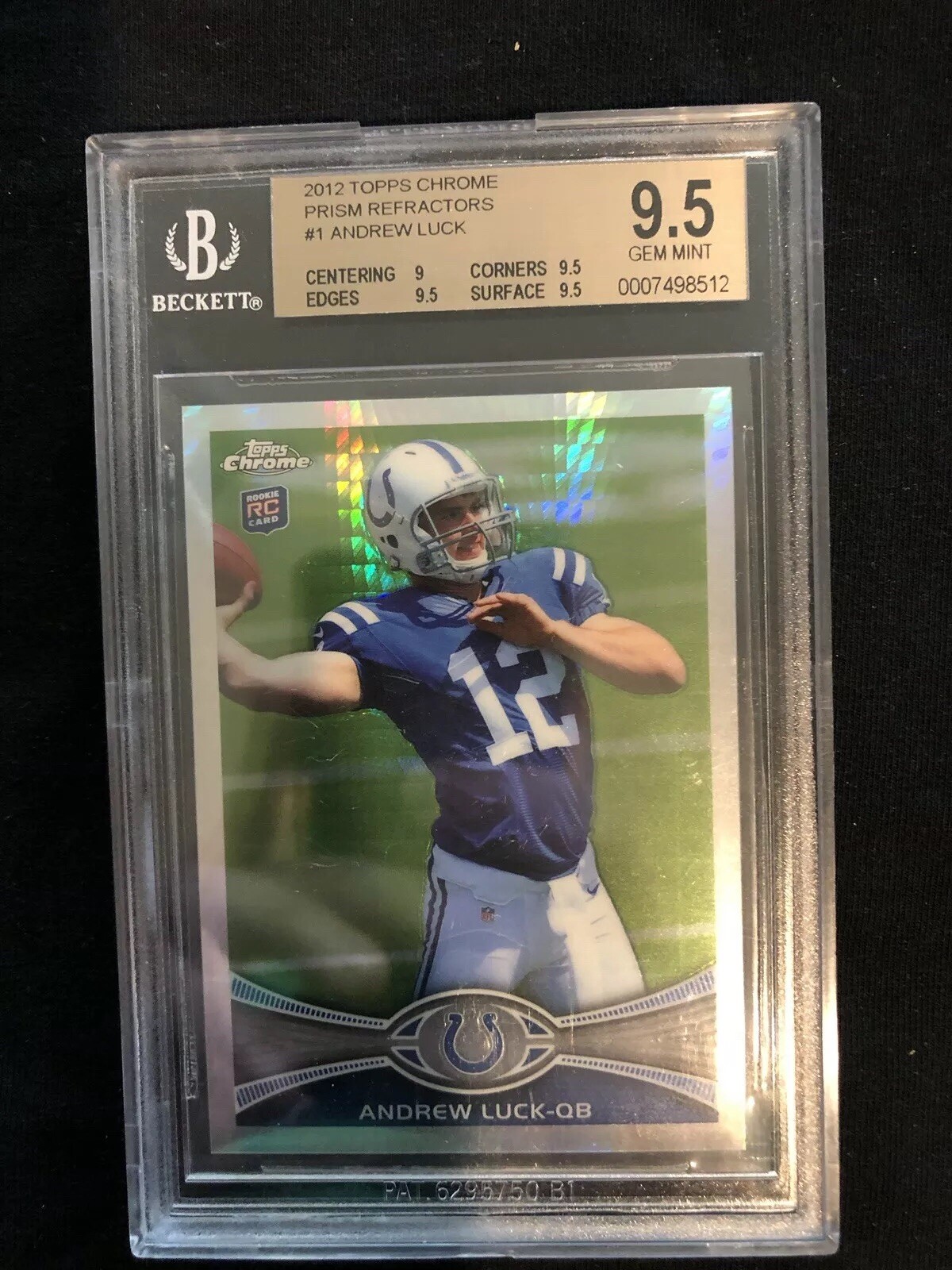 Andrew Luck 2012 Topps chrome Prism Refractor 067/216 BGS 9.5 Indianapolis Colts