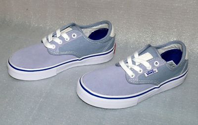 Vans Chima Ferguson Pro Y'S Rauleder Kinder Schuhe Sneaker Gr 31 UK13 Blau Weiß