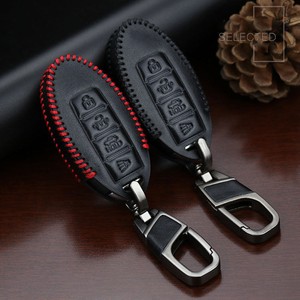For Nissan Leather Car Key Case Fit Infiniti Remote Key Holder Fob Cover Shell