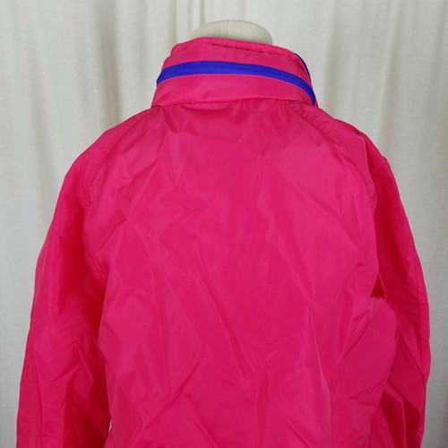 Woolrich Woman Neon Packaway Magenta Windbreaker Jacket Womens M 90s Loud Vtg - Picture 7 of 9