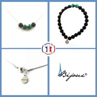 Steine Und MinéRaux. Satz Armband Halskette Perlen Schwarz Onyx Matt + Malachit