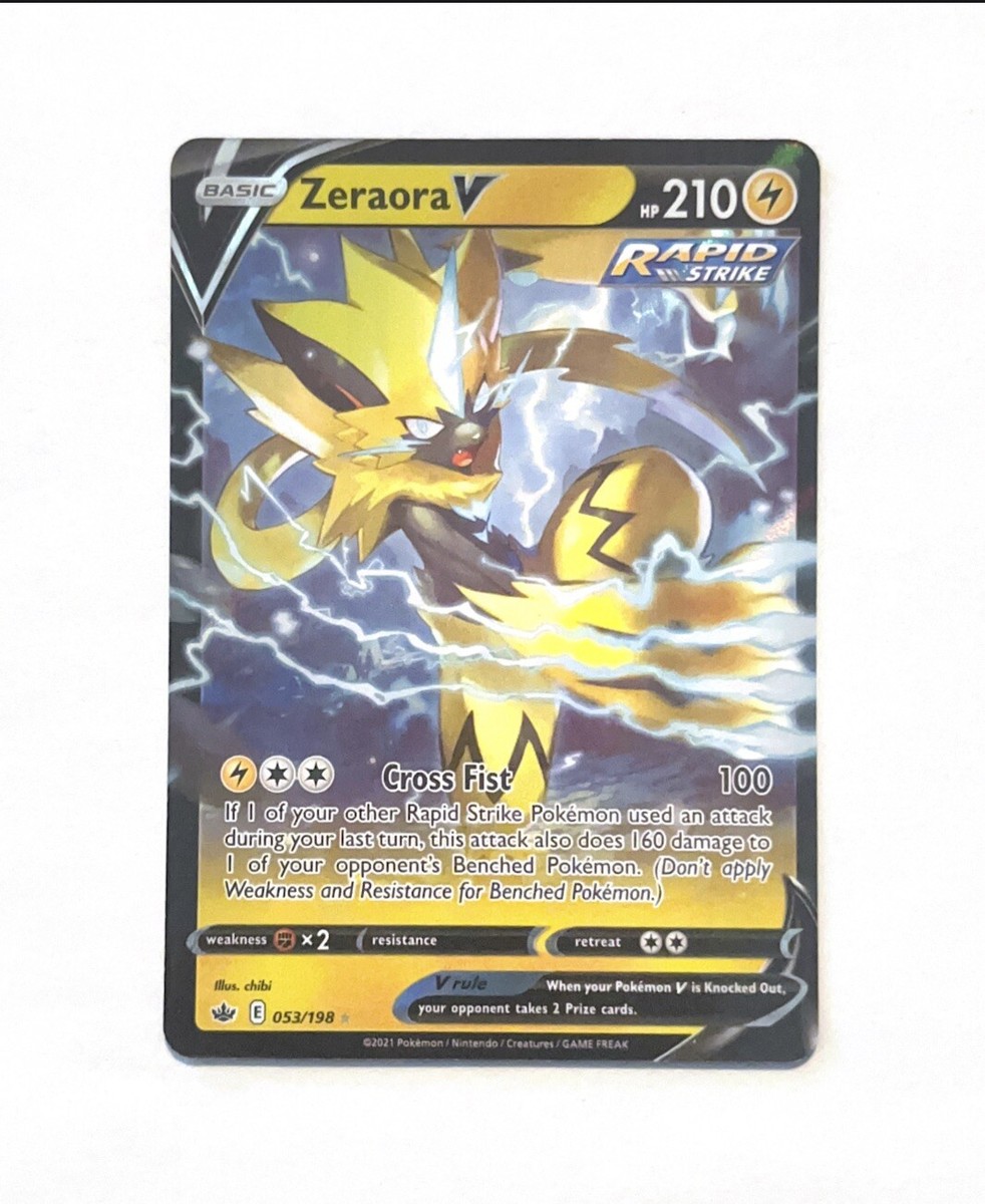 zeraora v pokemon card price Zeraora V 053/198 Ultra Rare Chilling Reign Pokemon Card NM