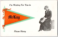 Vintage Postcard Love Romance c1910 Im Wating For You In McKay Oregon Hurry