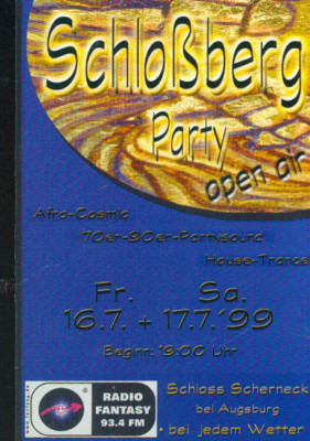 Party Flyer Schloßberg Party Open Air (06 Seiten) Schloss Scherneck 16/17.07.199