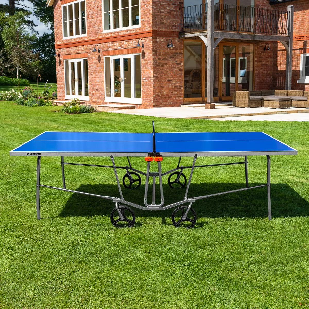 Ping Pong Table Foldable Portable Mid-Size Table Tennis Game Set with Net,  2 Table Tennis Paddles and 3 Balls, for Indoor/Outdoor Game, 6FT