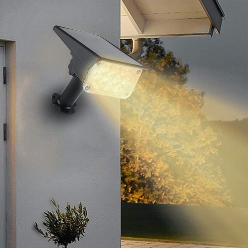 2 Solarleuchten Gartenstrahler LED Außenstrahler Warmweiß Strahler mit Erdspieß - Bild 8 von 9
