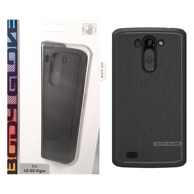 BODY GLOVE LG G3 Vigor Satin Gel Case Black w'Bodyguardz Tempered Glass Screen
