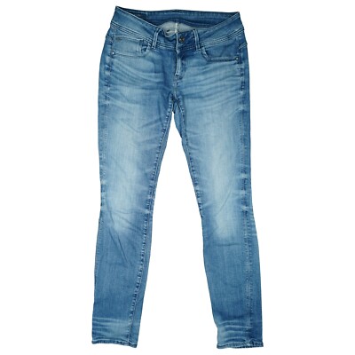 G-Star Lynn wmn Jeans Hose mid Skinny super stretch Low Waist 40 L W31 L32 blau