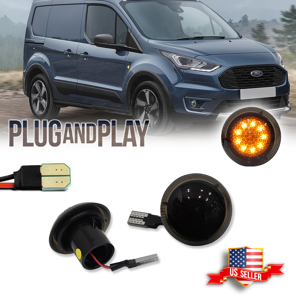 2X Smoke Amber LED Side Marker Repeater Light For 2010-2021 2X Smoke Amber LED Side Marker Repeater Light For 2010-2021