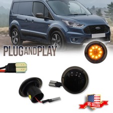 2x Smoke Amber Led Side Marker Repeater Light For 2010-2021 Ford Transit Connect