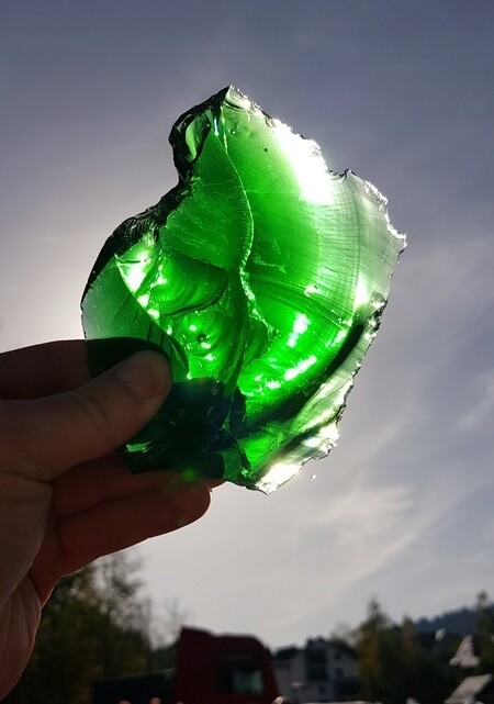 GLASBLÖCKE DUNKELGRÜNER STEIN GLAS GABIONS 1kg 10-20cm