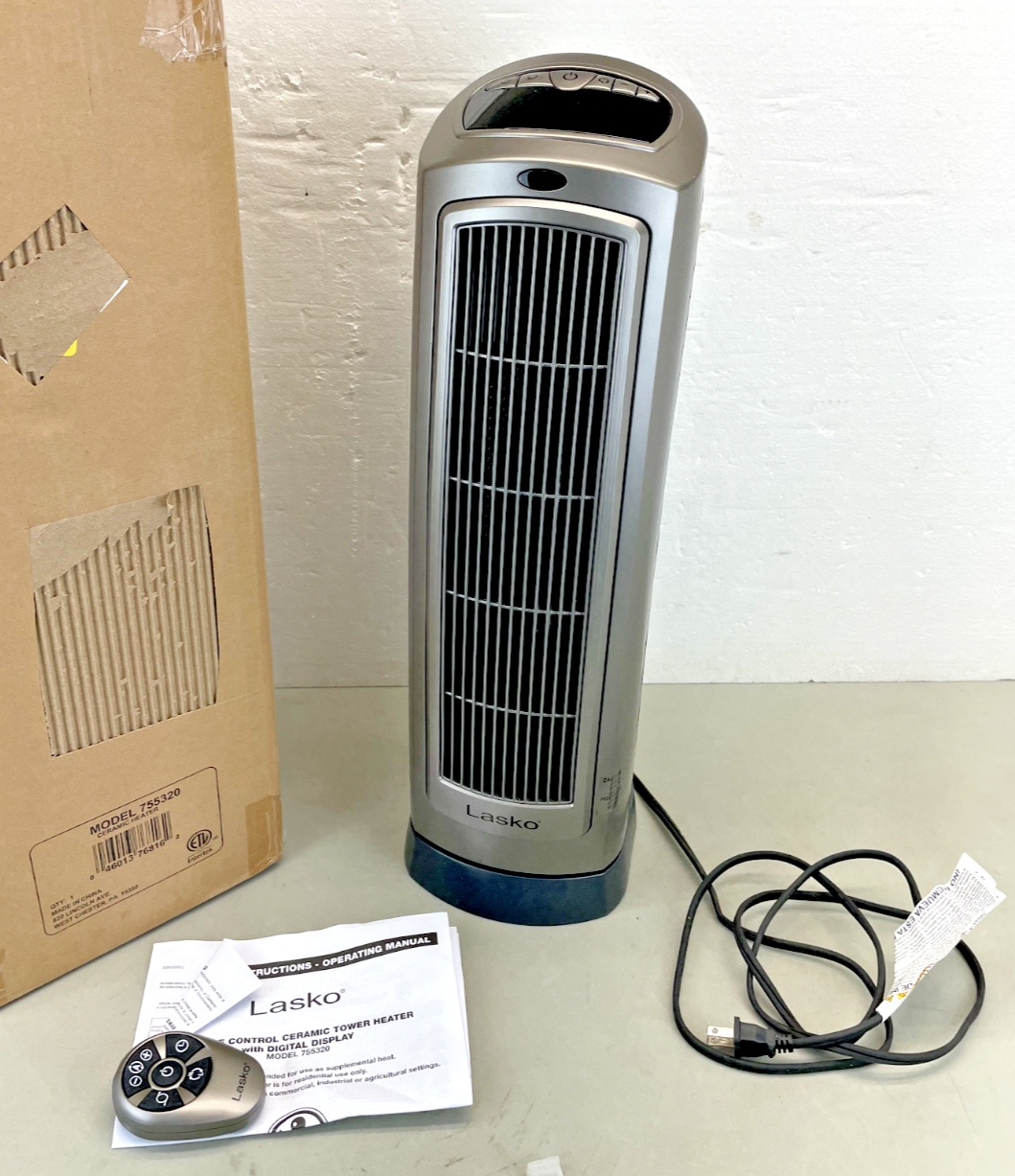 LASKO 1500W Portable Digital Ceramic Tower Heater u0026amp; Remote Control Model  755320 | eBay