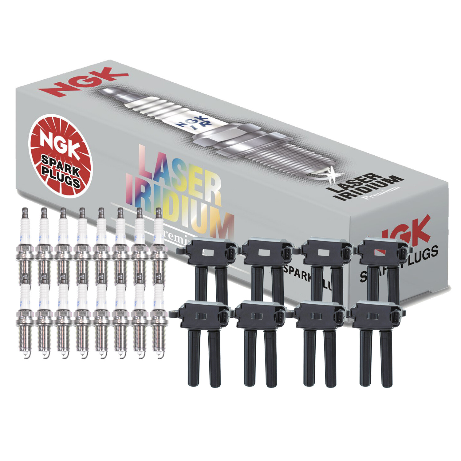 Denso 8 COP Direct Ignition Coils NGK 16 Laser Iridium Spark Plugs Kit For Dodge