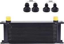 16 Row Oil Cooler 10an Stacked Plate Transmission Engine Cooler Universal Black 16 Row Oil Cooler 10an Stacked Plate Transmission Engine Cooler Universal Black