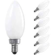 5.5W Dimmable E12 LED Candelabra Bulb, 60W Eqv. 4000K, Pack of 6
